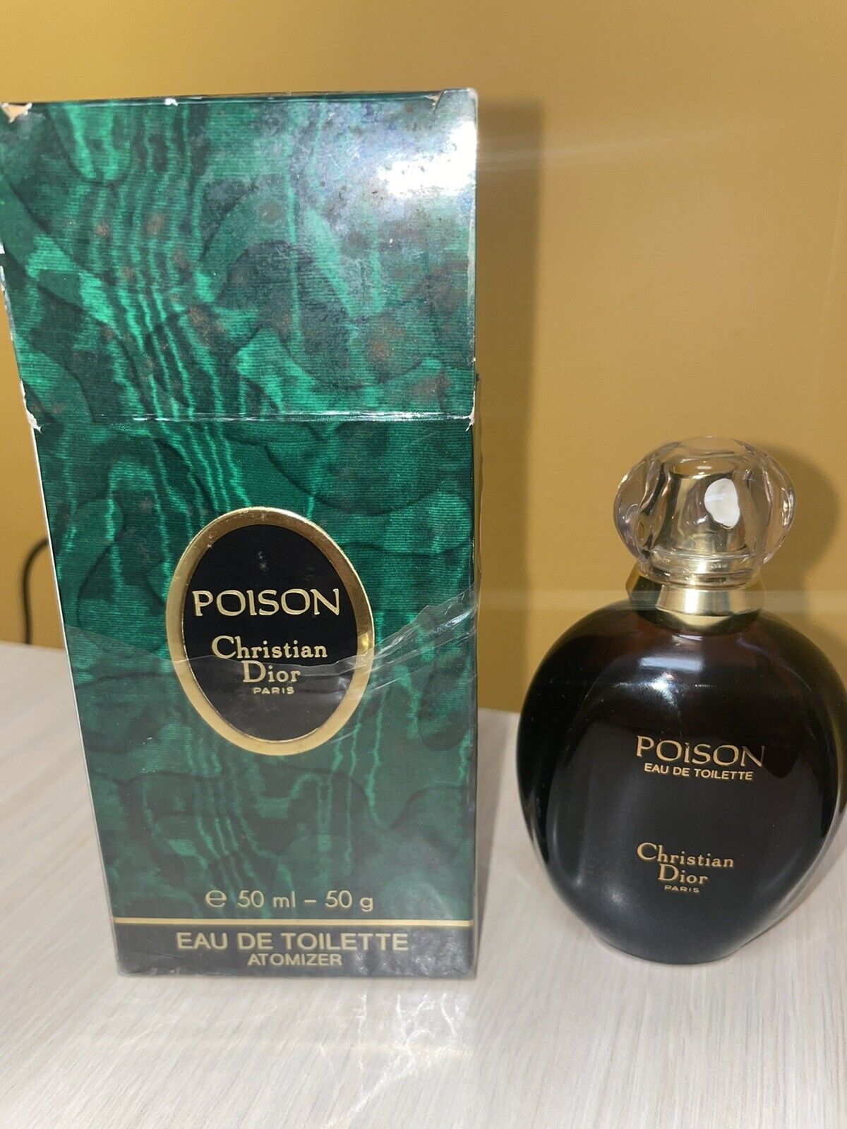 ORIGINAL Christian Dior POISON EDT 50ml OLD FORMULA VINTAGE from 1988 NEAR  FULL