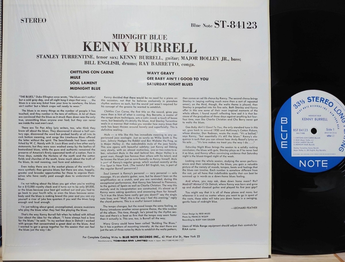 洋楽 Kenny Burrell Midnight Blue Blue Note LP KENNY BURRELL: midnight blue BLUE NOTE 12