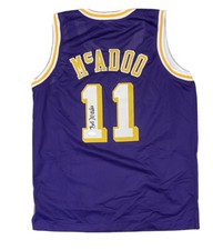 Bob McAdoo #11 Purple Los Angeles Lakers Signed XL Custom Jersey JSA Witness