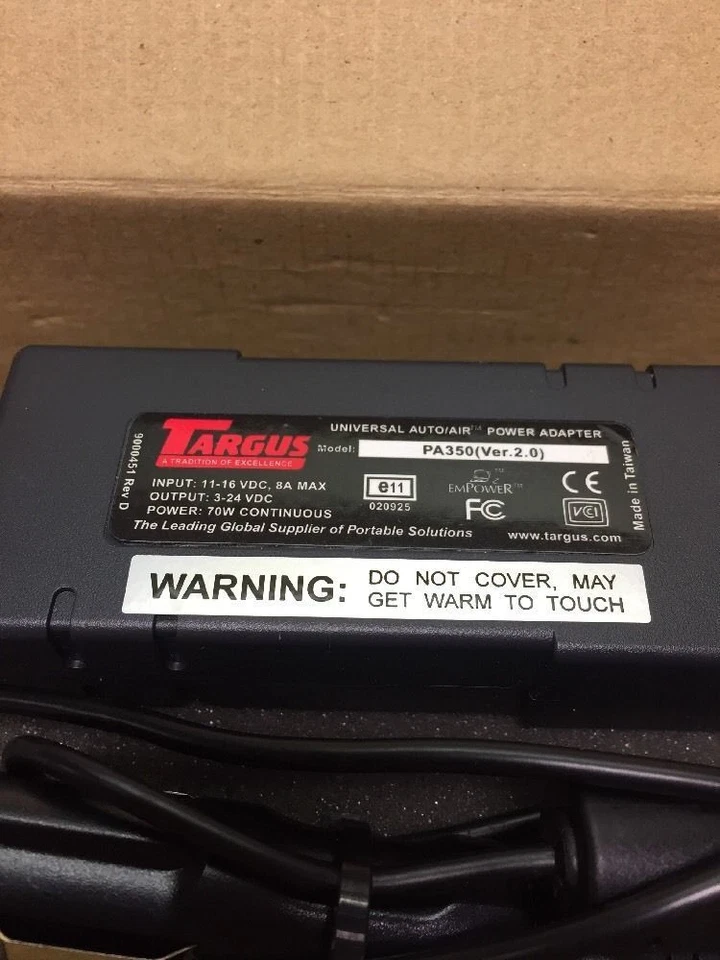 New! Targus PA350U Universal Auto/Air Power Adapter *Fast Shipping* Warranty! - Image 3 of 3
