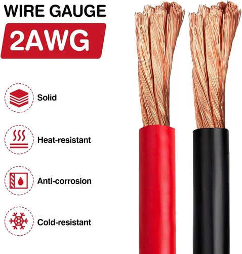 24 FT Quick Disconnect Winch Power Cable, 2 Gauge 2 AWG Wiring For Winch Trailer - Picture 5 of 22