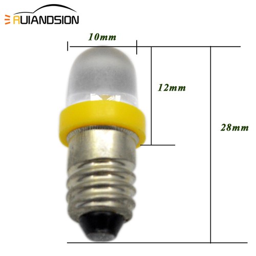 Red Yellow Blue Green White 6V 12V E10 1447 style Screw In Led Torch Bulb Light - Picture 14 of 21