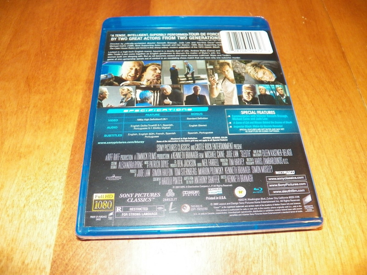 SLEUTH Michael Caine Jude Law Suspense Drama BLU-RAY DISC SEALED