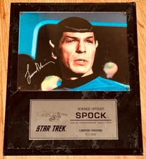 Leonard Nimoy signed autographed Star Trek Original Series TOS 8x10 photo plaque
