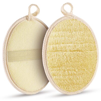 2 Pack Exfoliating Loofah Sponge Pads Scrubber for Shower Bath Face Body