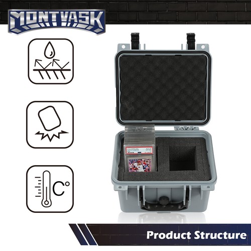 50CT Gray Graded Card Storage Box Travel Waterproof Case Slab Holder Protector - Picture 6 of 9