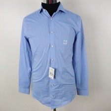 J Ferrar Shirt Mens Small 14-14.5 32/33 Slim Stretch Button Blue Long Sleeve NWT