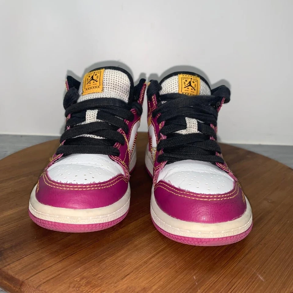 Nike Air Jordan 1 Mid PS Día de Muertos DC0499-100 Blanco Cactus Flor Dorado 11C Foto 4 de 4