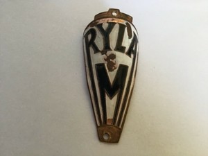 Vintage-Brass-Enamel-Oldtimer-Bicycle-Head-Badge-RYLAM