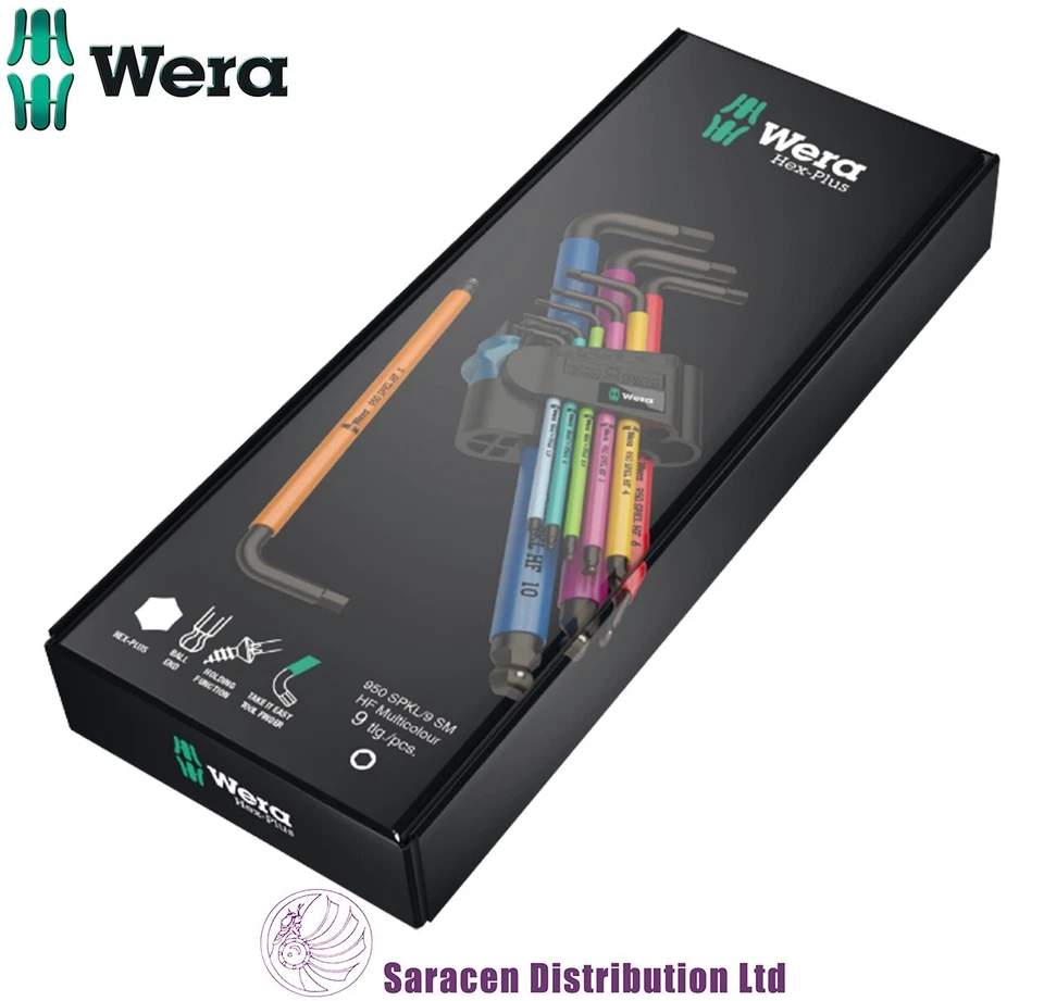 WERA 950-9 9 PIECE METRIC HEX ALLEN KEY SET WITH HOLD FUNCTION - 05022210001 - Image 2 of 2