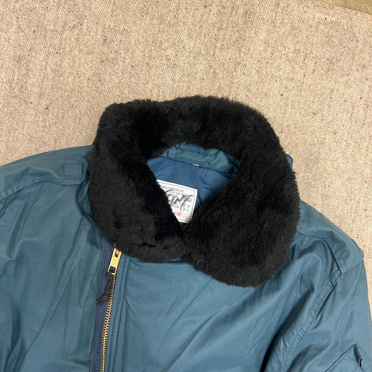 Vintage Canadian Air Force Flight Jacket Mens Medium Blue