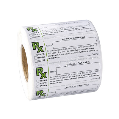 PLEXON RX Labels 3'' x 1'' (76 mm x 25.4 mm) Self-Adhesive-All States Compliant