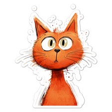 Confused Funny Cat, Vinyl Decal Sticker, Indoor Outdoor, 3 Sizes, 11095