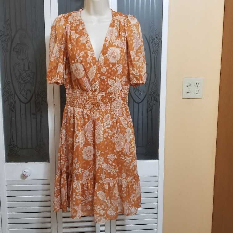 donna morgan orange dress Donna Morgan Pleated Dress