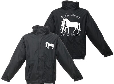 PERSONALISIERTE PFERDEJACKE DRESSUR PONY REITER MONTIERT WEIHNACHTEN GESCHENK WASSERDICHTER MANTEL
