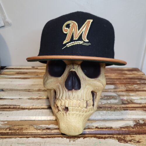 Milwaukee Brewers Wilson Wool Leather Fitted 7 1/2 7.5 New Era Cap Hat Classic  - Picture 1 of 13