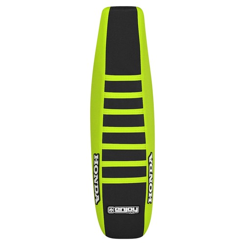 2010-2013 HONDA CRF 250 seat cover NEON YELLOW/ BLK/ NEON YELLOW ribs #45 LOGO - Picture 3 of 5