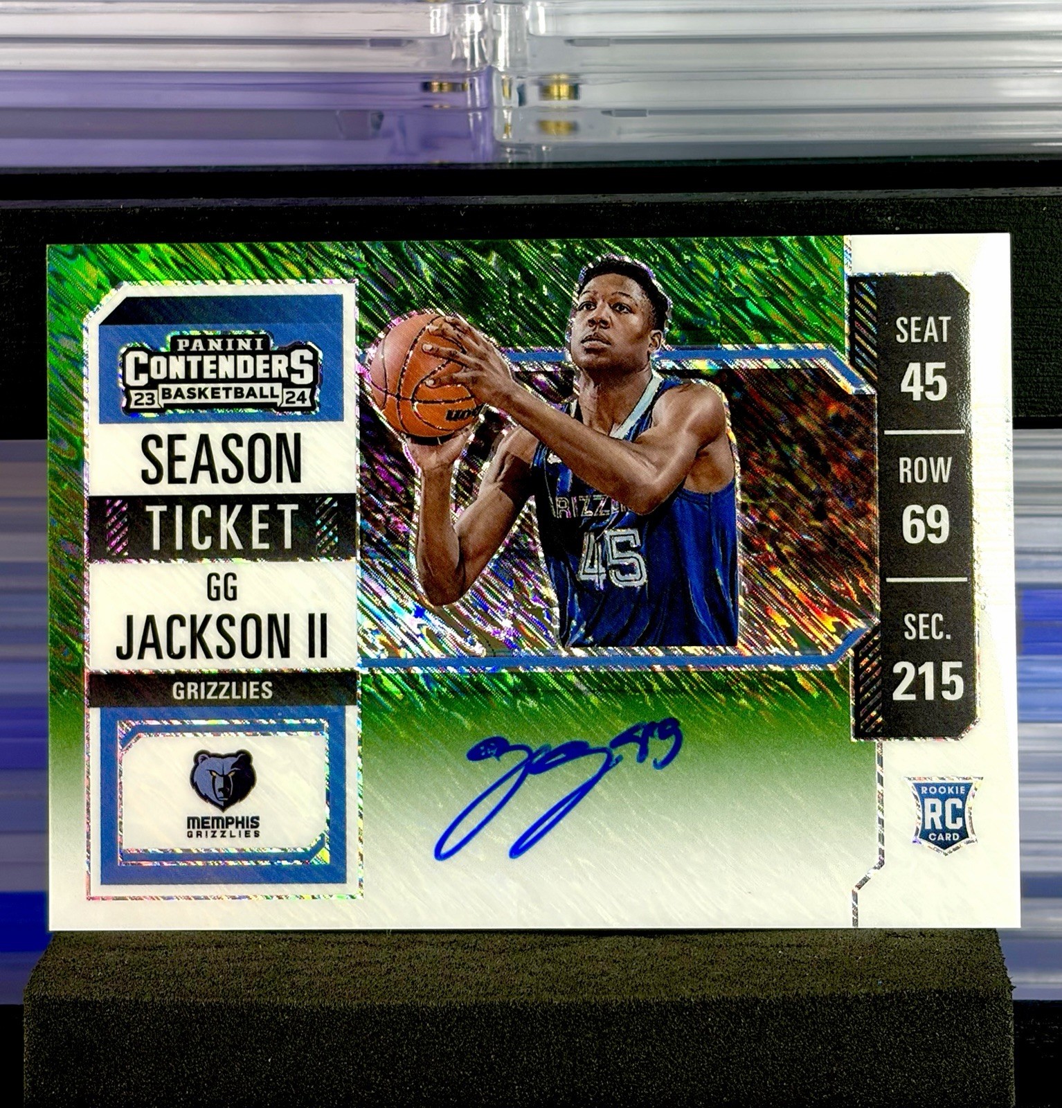 2023-24 GG Jackson II Contenders Season Ticket Var. Auto Green Shimmer (RC) #127