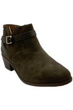 Vionic Women's Farrah Leather Ankle Boots Dark Khaki Suede