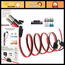 10AWG 20FT SAE to O Ring Terminal Cable for Motorcycle, RV, Battery Connection