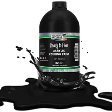 Pouring Masters Jet Black 32oz (Quart) Bottle Water-Based Acrylic Pouring Paint