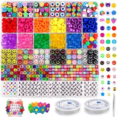 DTYECLE 930 Teile Pony Perlen für Armband Herstellung Kit, Perlen, bunt 