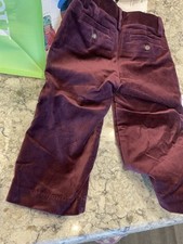 Pants boys Janie and Jack maroon velvet NWT MRSP 69 12-18 Months Or 6-12 Mont
