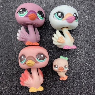 Hasbro LPS Littlest Pet Shop Lot Family Swans Mommy Baby #2503 #2504 #1734 #1400
