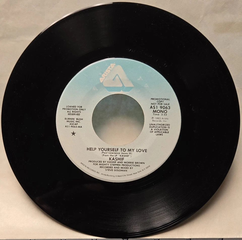 Kashif Help Yourself To My Love PROMO 7” 45 Mono/Stereo VG+ Arista AD1-9063 - Image 2 of 2