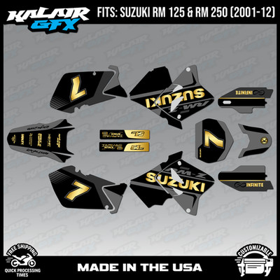 Graphics Kit for Suzuki RM 125 RM250 (2001-2012) Reflex Series-GOLD