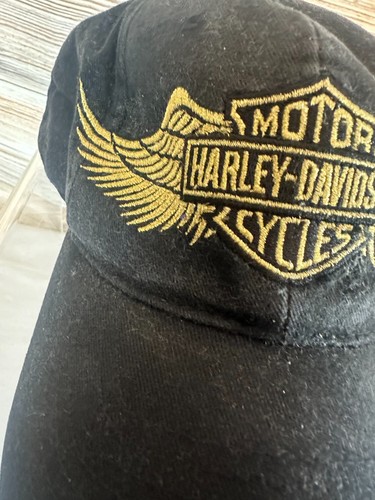 Vtg Harley-Davidson Motorcycles Baseball Cap Mens Black Adjustable Snapback Hat - Picture 6 of 7