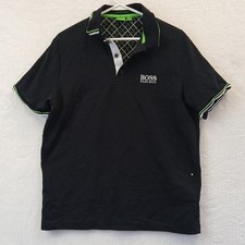 Hugo Boss Paddy Pro Moisture Manager Black Polo Shirt Men's Size Large