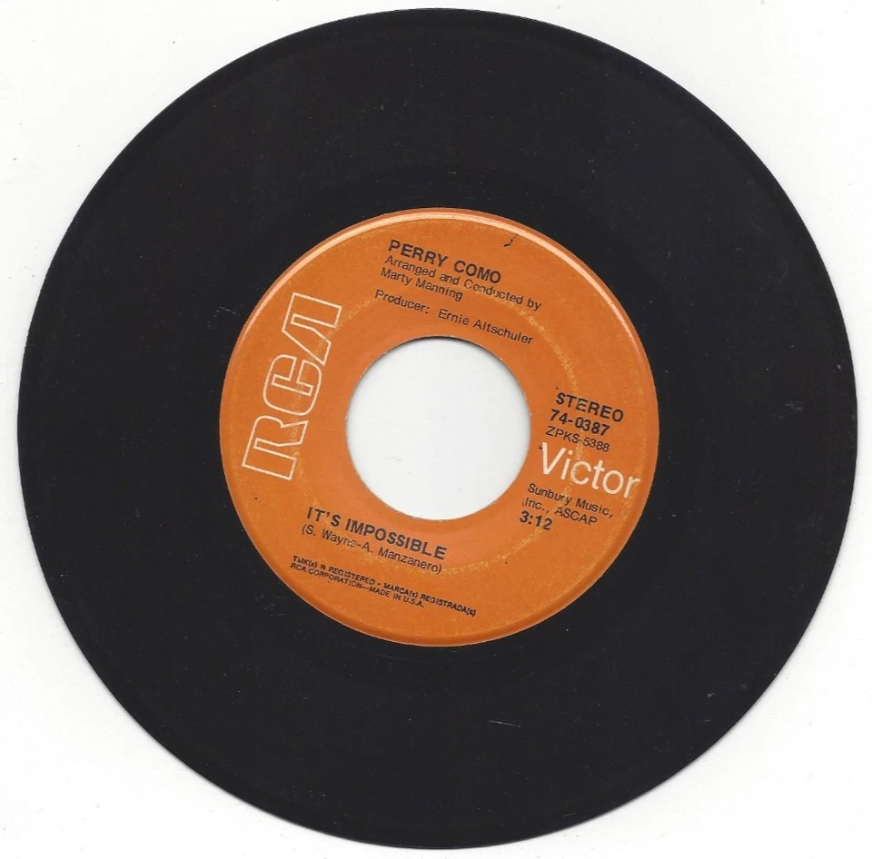 PERRY COMO, "IT'S IMPOSSIBLE" - Image 2 of 3