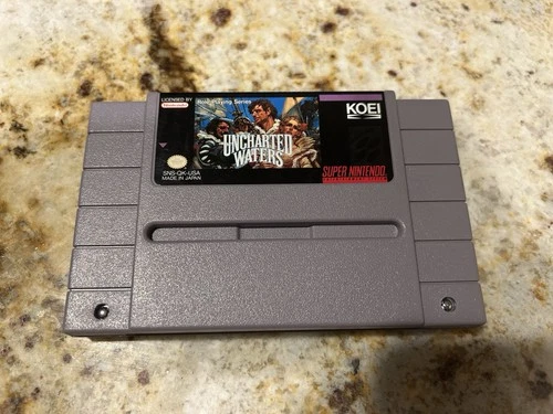 SNES Uncharted Waters Original Authentic Cartridge 1993