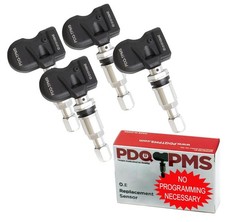 PDQ TPMS 315 MHZ Tire Pressure Sensor 4 Pack Metal Stem for Ford Lincoln Merc...