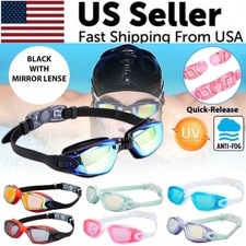 Clear Comfortable Swimming Goggles UV- Anti-Fog Swim Glasses Mirror Adult  Kids
