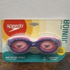 Speedo Jr Glide Print Swim Goggles - Multi-Color - NEW