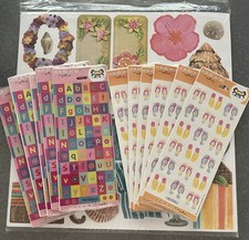 Beach  Tropical Vacation Scrapbooking Paper Sticker Lot Multicolor NIP