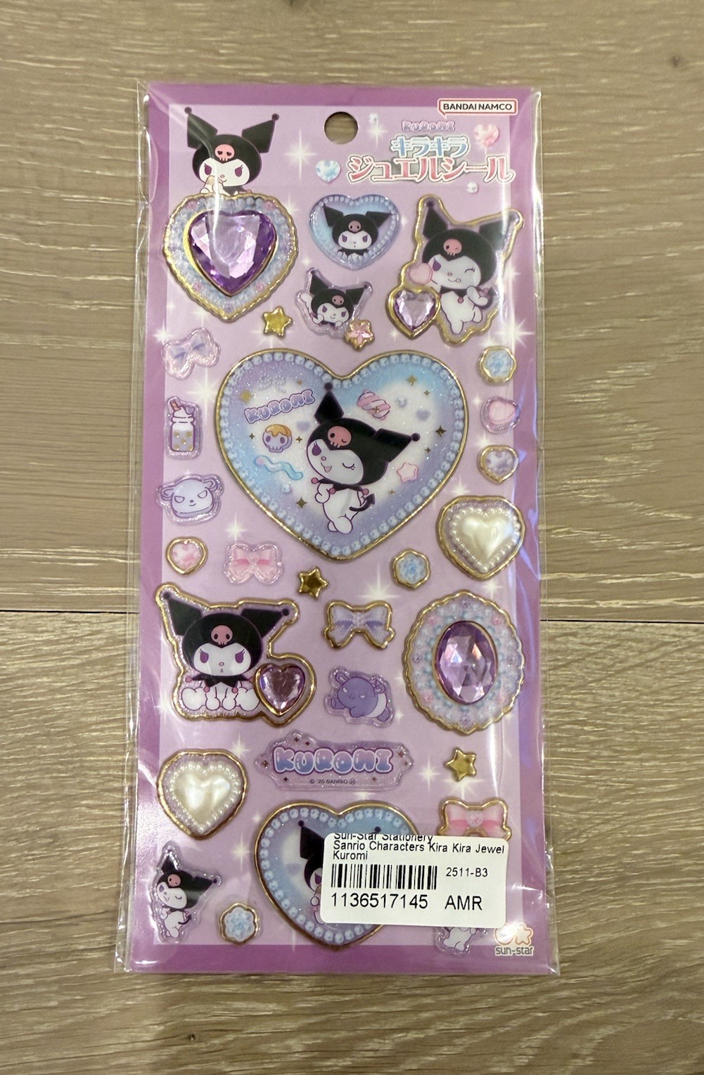 Sanrio Kuromi Kira Kira Jewel Stickers Sealed Gemstone Glitter Sticker [US]