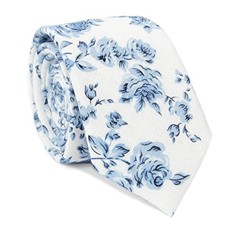Men's Cotton Printed Floral Tie 2.56" Skinny Narrow Necktie Various Designs 19