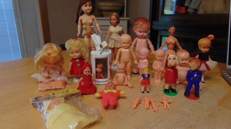 Lg. Lot of Vintage Small Dolls~Plasitc/Vinyl/Etc.~ 1 1/2"- 8"~