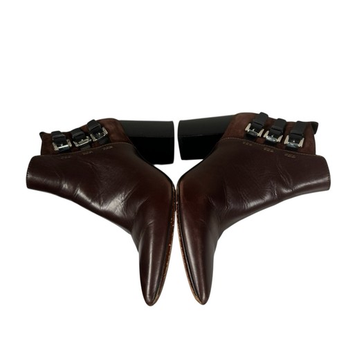 Disfraz National Mujer Talla 37 EUR Marrón Cuero Cremallera Hebilla Botines - Imagen 8 de 14