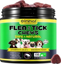 Flea and Tick Natural Prevention for Dogs Chewable, Flea Tick 150 Chews Dog