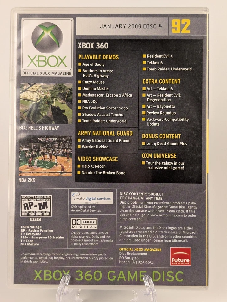 Official Xbox Magazine Demo Disc # 92 January 2009 (Xbox 360) Excellent 📀! - Image 2 of 4