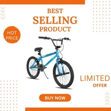 Beginner-Friendly 20-Inch BMX Bike for Kids - Includes Stunt Pegs & Brakes