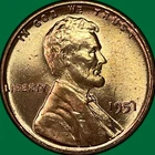 1951 Lincoln Wheat Cent Brilliant Uncirculated BU Coin #37710