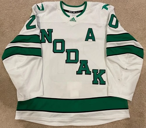 Game Worn University of North Dakota Fighting Hawks Hockey Jersey Pehrson Sioux