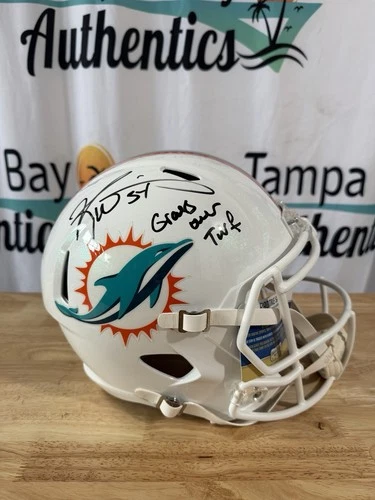 Ricky Williams Signed Helmet Inscriptions Full Size Replica Miami Dolphins Radtk