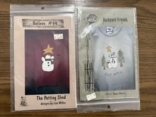 Lot Of 2 BACKYARD FRIENDS Patterns 4 Appliqué -Use Your Own Shirt Sweater -Uncut