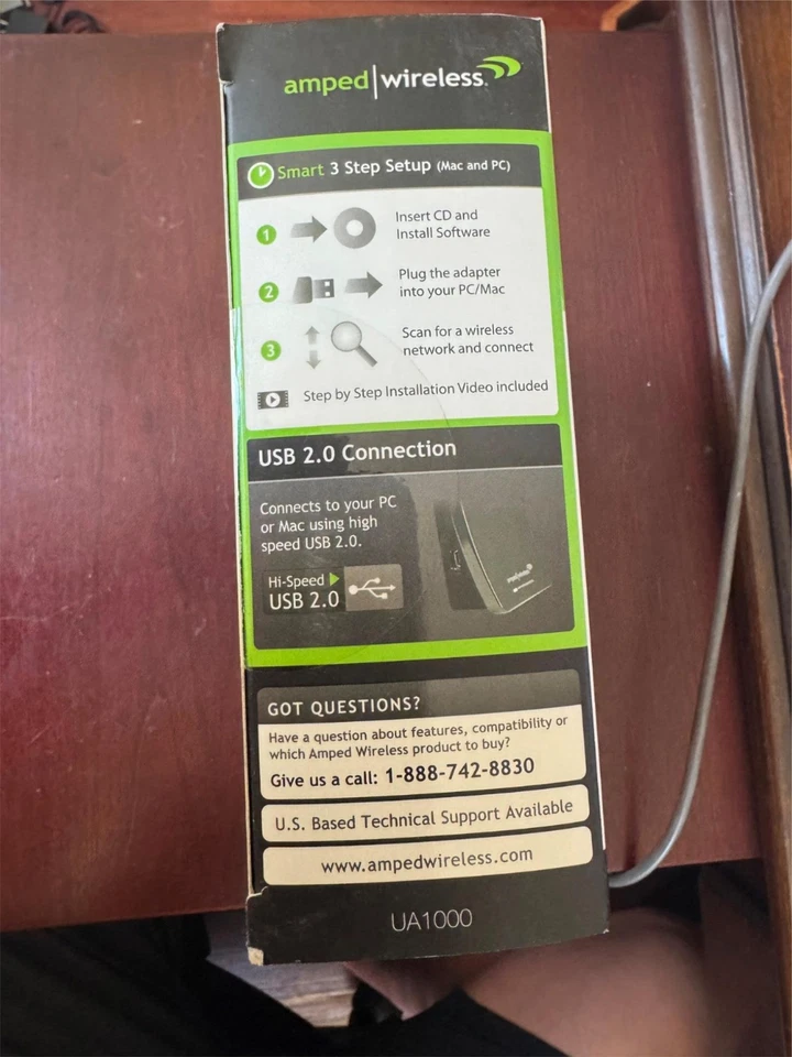 Amped Wireless High Power Wireless-N 500mW Directional USB Adapter for Apple Mac - Image 3 of 4